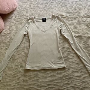 Naked Wardrobe White Long Sleeve Top